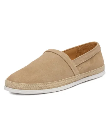 Mocasini barbati  piele naturala, bej, varf rotund, Bej