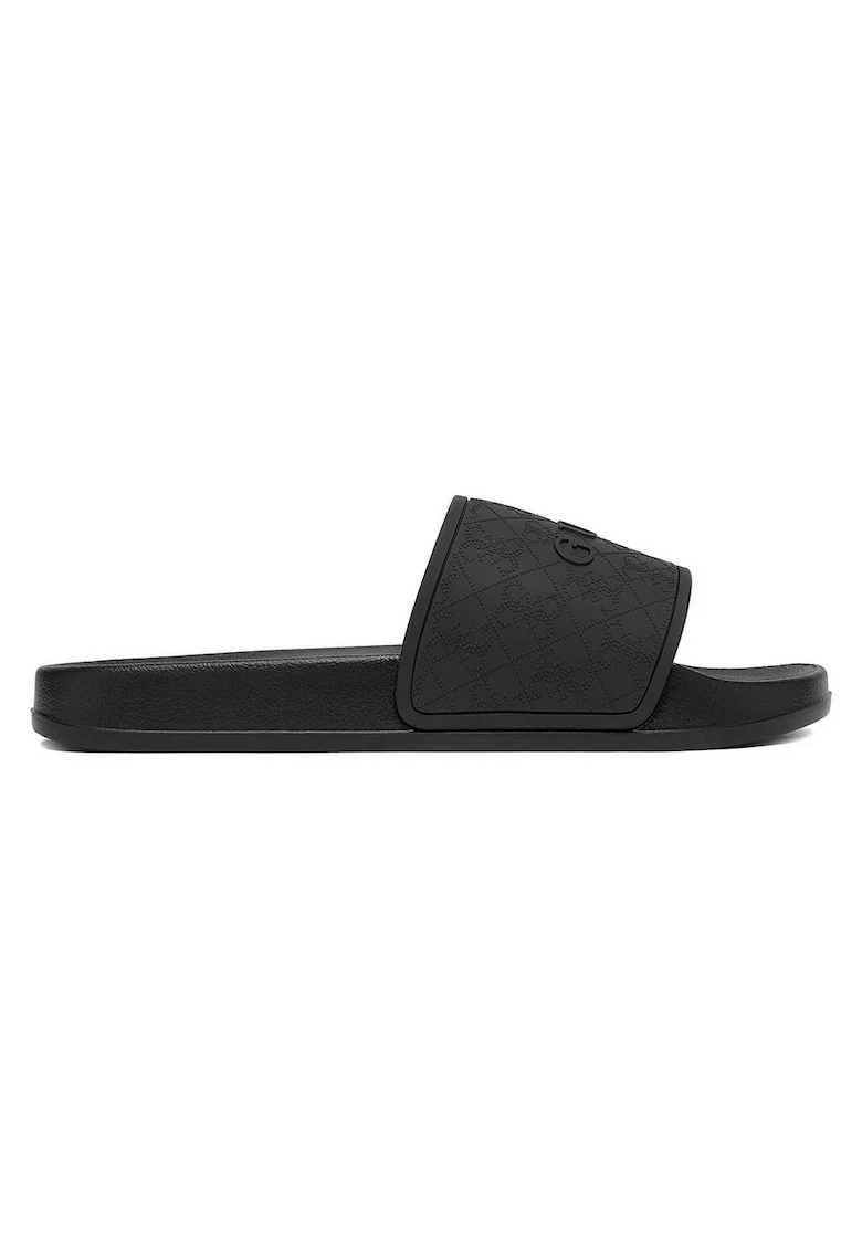 Papuci  negru, material sintetic, Negru