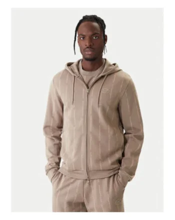 Bluza barbati,  Emporio Armani, bej, bumbac, maneca lunga, fermoar,
