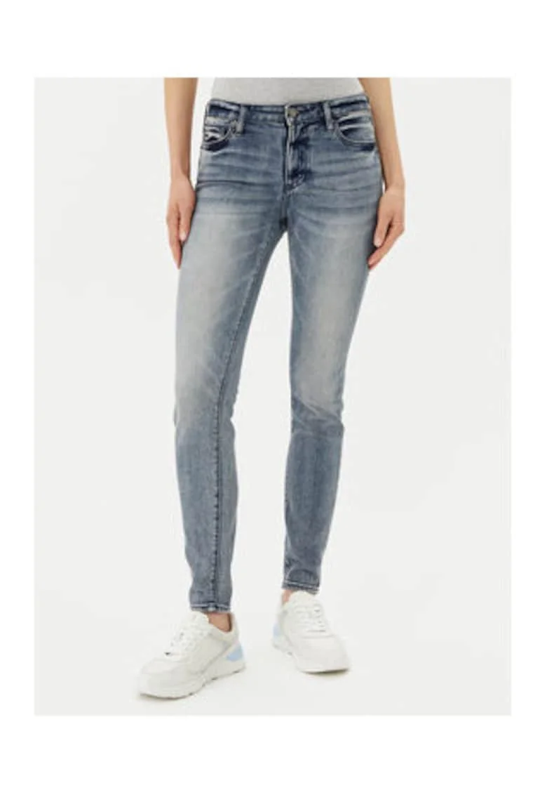 Blugi dama,  skinny, albastru, bumbac/poliester,