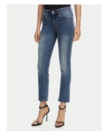 Blugi dama,  bleumarin, slim fit, bumbac si poliester