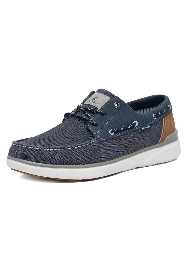 Pantofi barbatesti  casual, bleumarin, textil, finisaj din denim
