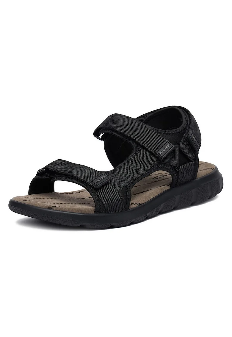 Sandale barbatesti  negru, textil, sistem inchidere Velcro