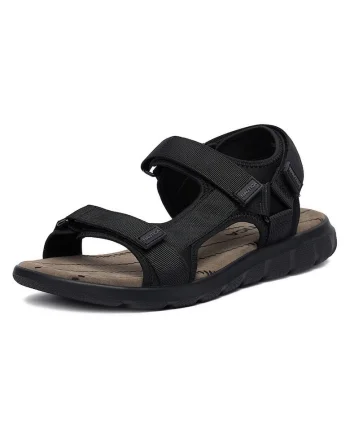 Sandale barbatesti  negru, textil, sistem inchidere Velcro