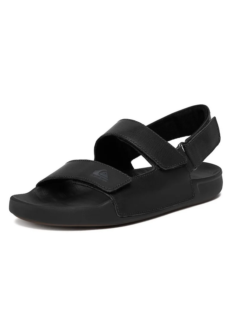 Sandale barbatesti  piele naturala, inchidere velcro, negru