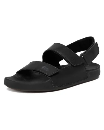 Sandale barbatesti  piele naturala, inchidere velcro, negru