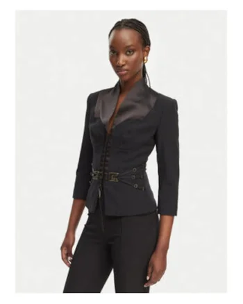 Sacou dama,  negru, poliester, casual, regular fit