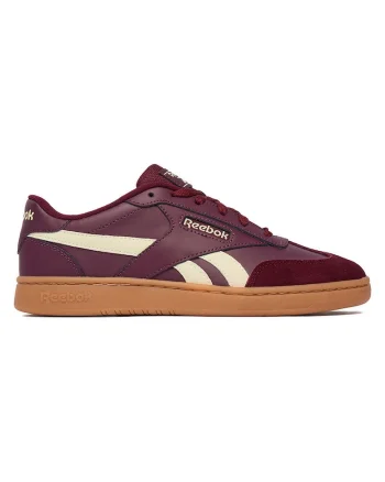 Tenisi dama  bordeaux/crem, piele intoarsa si material sintetic, sistem de inchidere siret