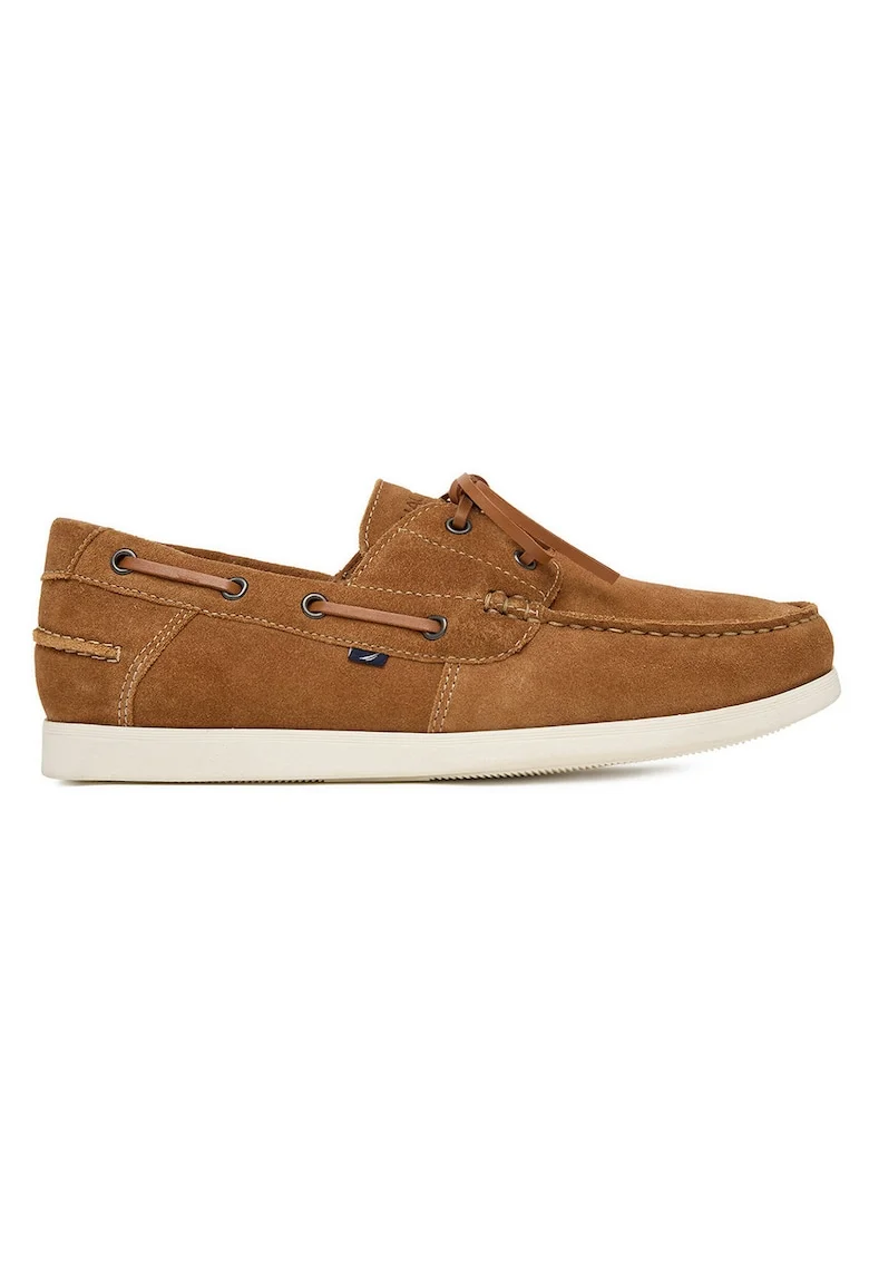 Mocasini barbati  piele intoarsa, casual, maro