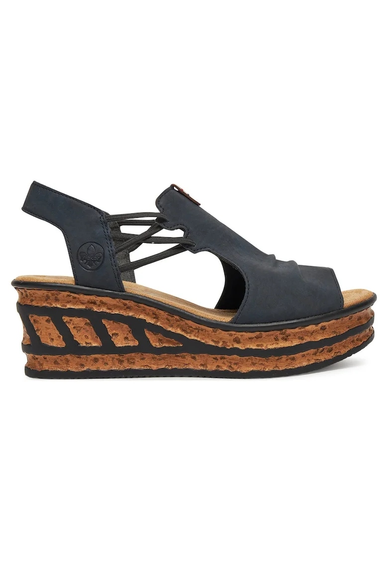 Sandale dama  bleumarin, sintetic, design cu platforma, confortabile