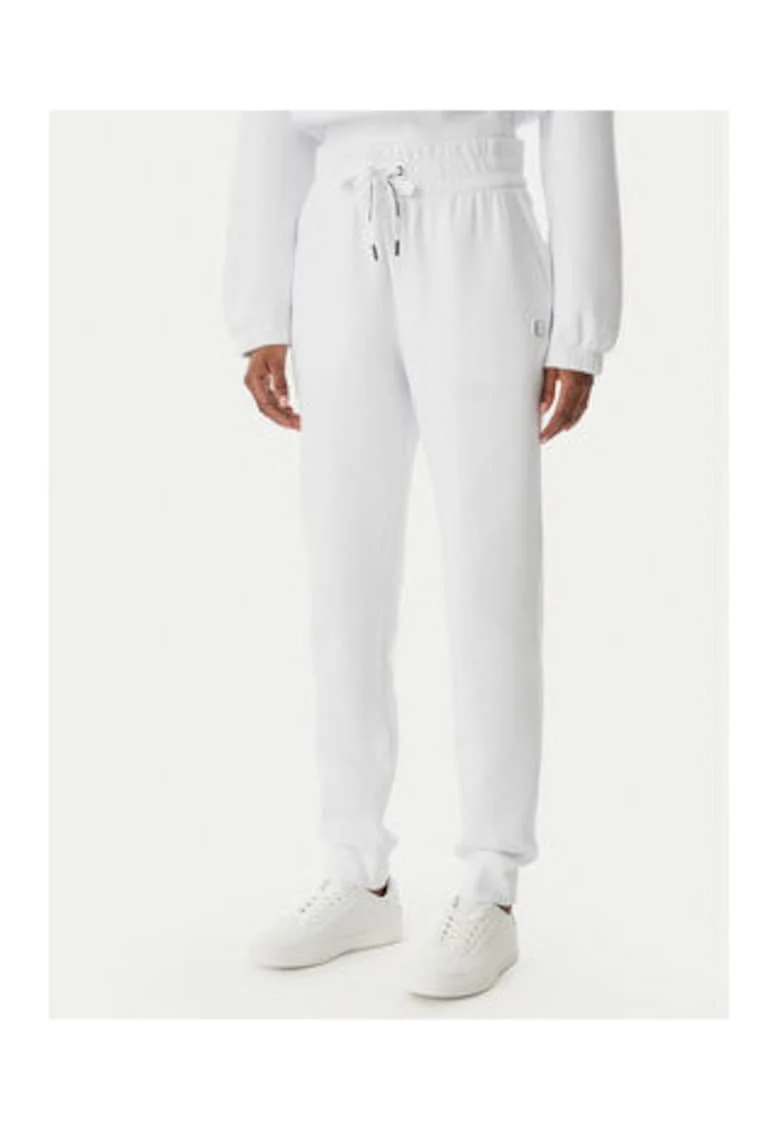 Pantaloni de trening dama,  alb, bumbac-poliamida, croiala dreapta