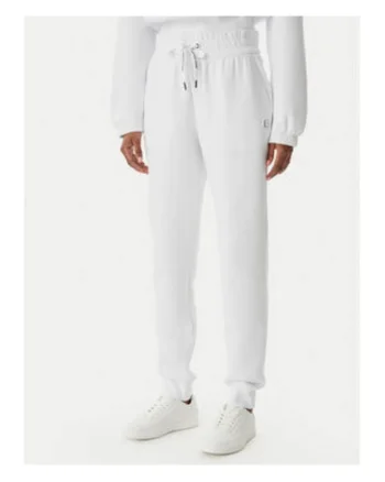 Pantaloni de trening dama,  alb, bumbac-poliamida, croiala dreapta
