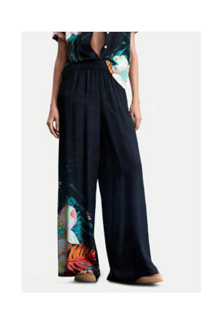 Pantaloni dama,  negru, viscoza, Negru