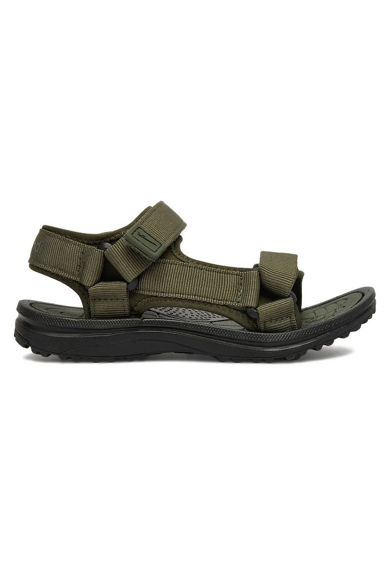 Sandale baieti  kaki, material textil, sistem inchidere velcro