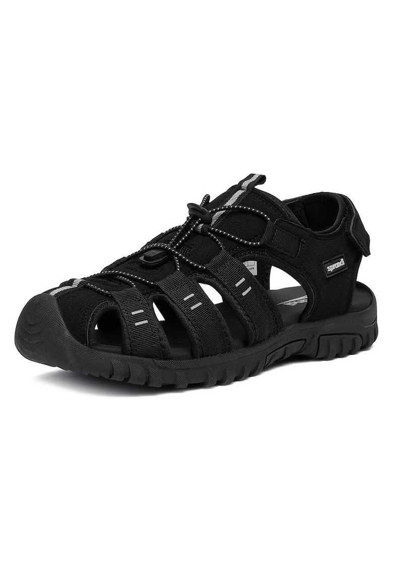 Sandale barbati  sport, negru, textil/piele ecologica, inchidere Velcro