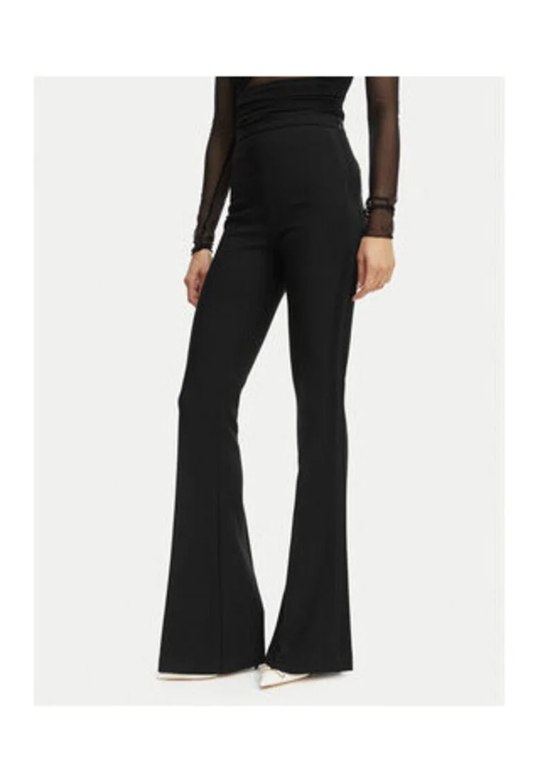 Pantaloni dama,  slim fit, negru, poliester