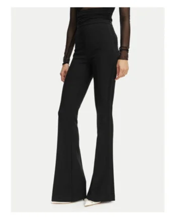 Pantaloni dama,  slim fit, negru, poliester