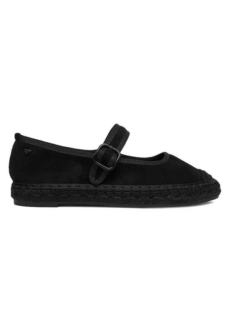 dama  espadrile, negru, textil, cu catarama, Negru