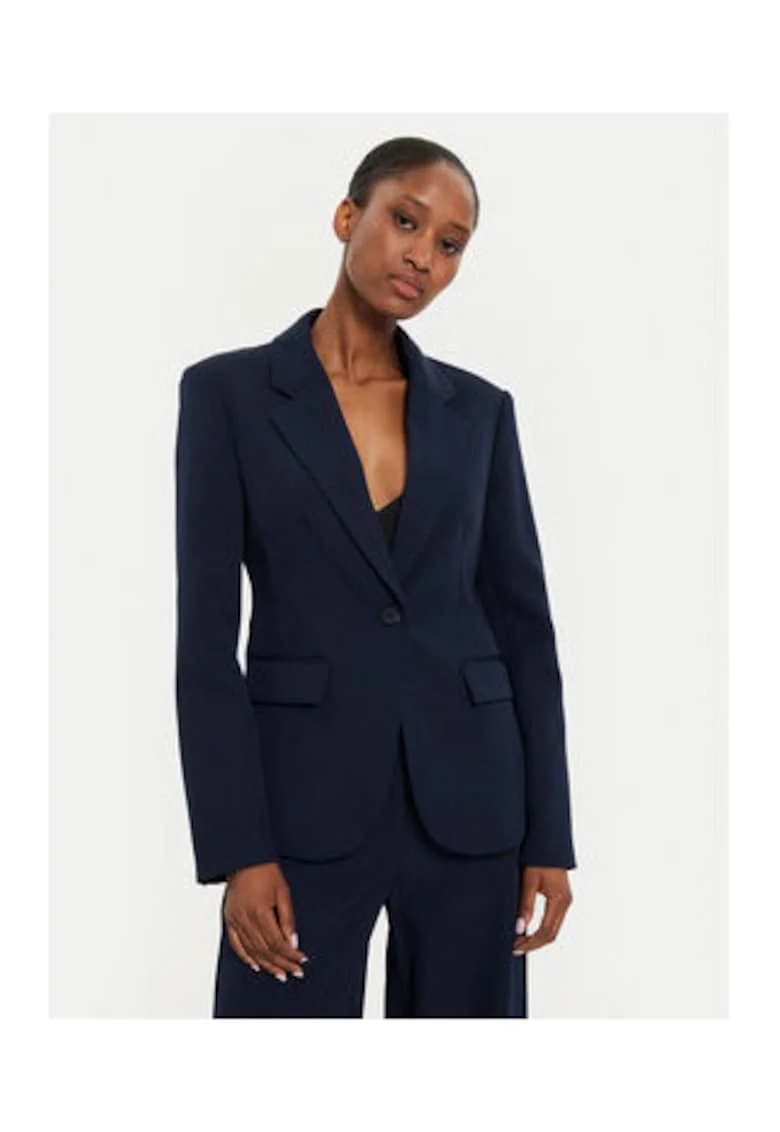 Sacou dama,  bleumarin, casual, poliester,