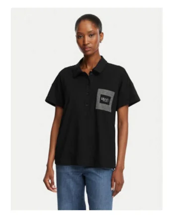 Tricou dama,  negru, bumbac-modal, croiala regular fit
