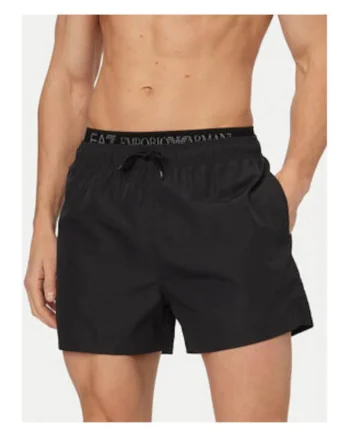 Pantaloni scurti de baie barbati,  negru, poliester, uscare rapida