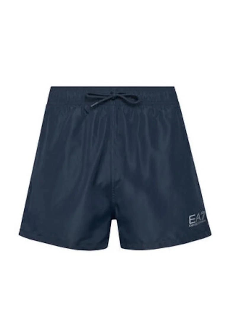 Pantaloni scurti de baie barbati,  Emporio Armani, bleumarin, poliester, elastic in talie