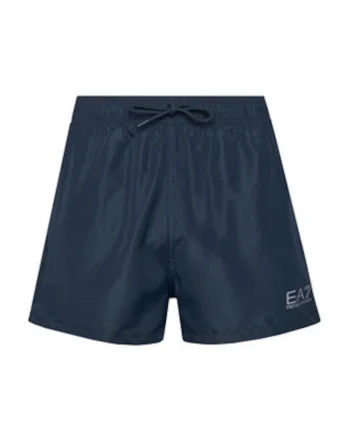 Pantaloni scurti de baie barbati,  Emporio Armani, bleumarin, poliester, elastic in talie