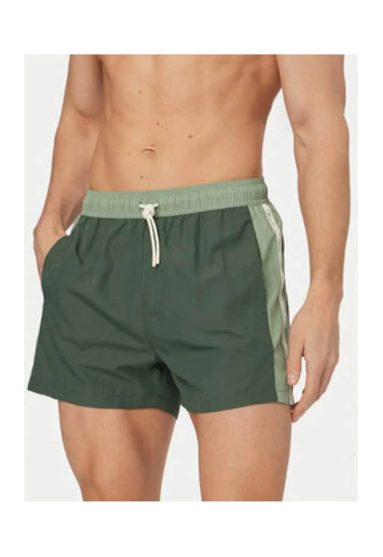 Pantaloni scurti de baie barbati,  Emporio Armani, verde, uscare rapida, poliester