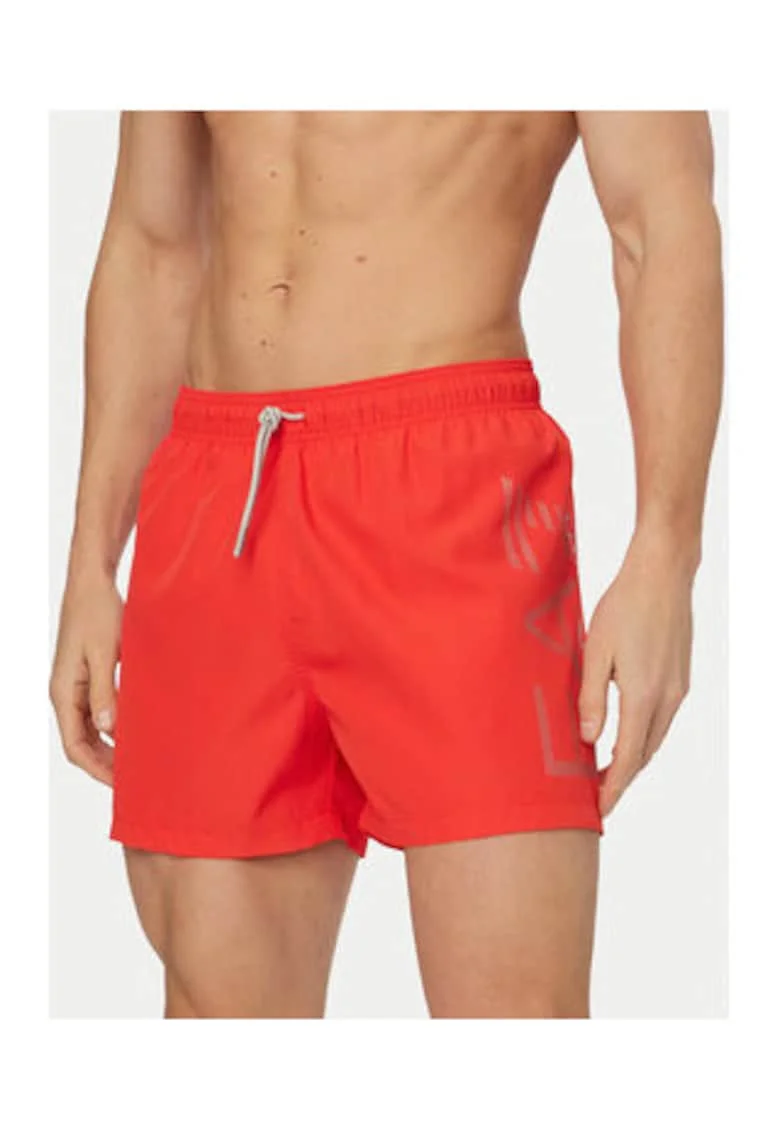 Pantaloni scurti de baie barbati,  rosu, uscare rapida, material poliester