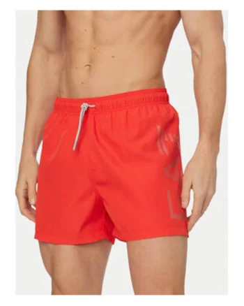 Pantaloni scurti de baie barbati,  rosu, uscare rapida, material poliester