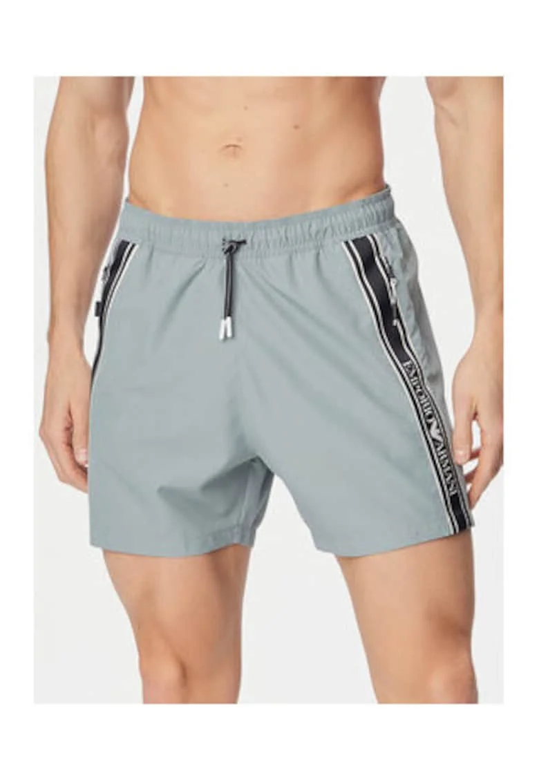 Pantaloni scurti de baie barbati,  albastru/negru, poliester, croiala regular fit