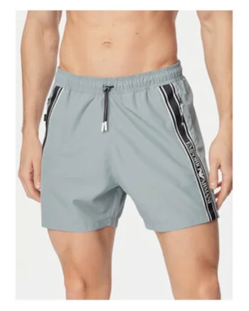 Pantaloni scurti de baie barbati,  albastru/negru, poliester, croiala regular fit