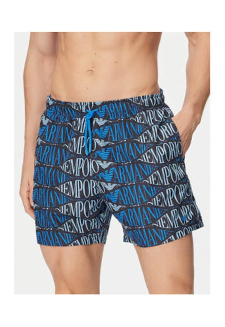Pantaloni scurti de baie barbati,  multicolor, poliester, imprimeu logo