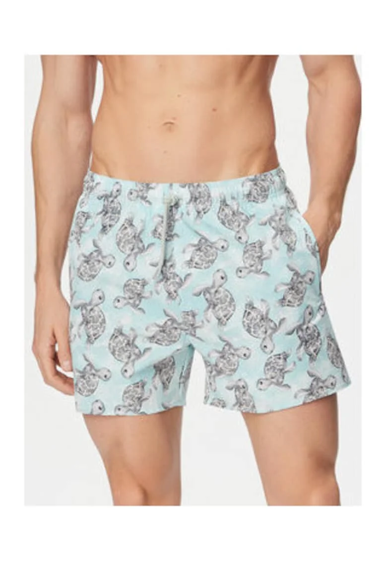 Pantaloni scurti de baie barbati,  multicolor, poliester, imprimeu grafic