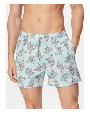 Pantaloni scurti de baie barbati,  multicolor, poliester, imprimeu grafic