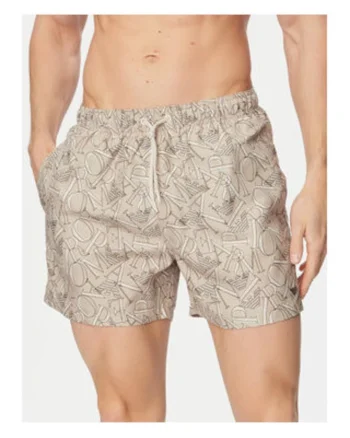 Pantaloni scurti de baie barbati,  gri, poliester, croiala regular