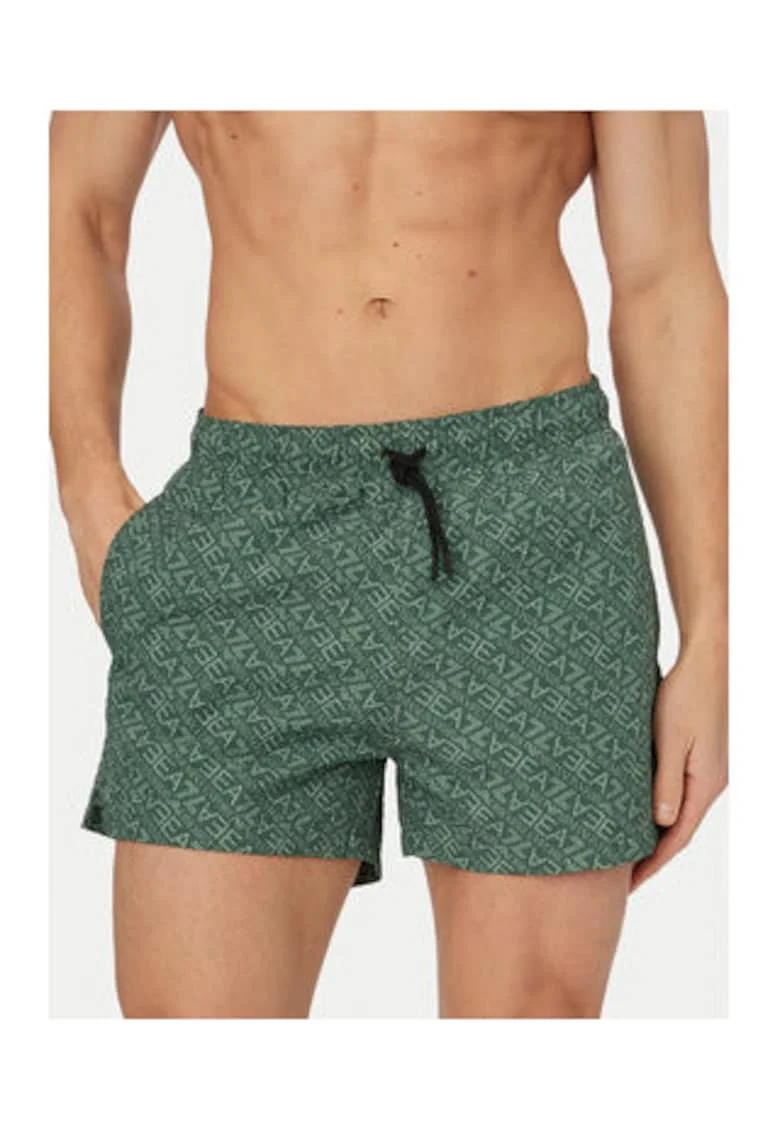 Pantaloni scurti de baie barbati,  Emporio Armani, uscare rapida, poliester, Verde