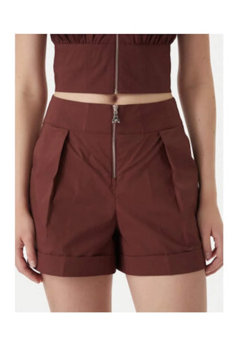 Pantaloni scurti,  casual, bumbac, maro