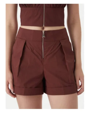 Pantaloni scurti,  casual, bumbac, maro