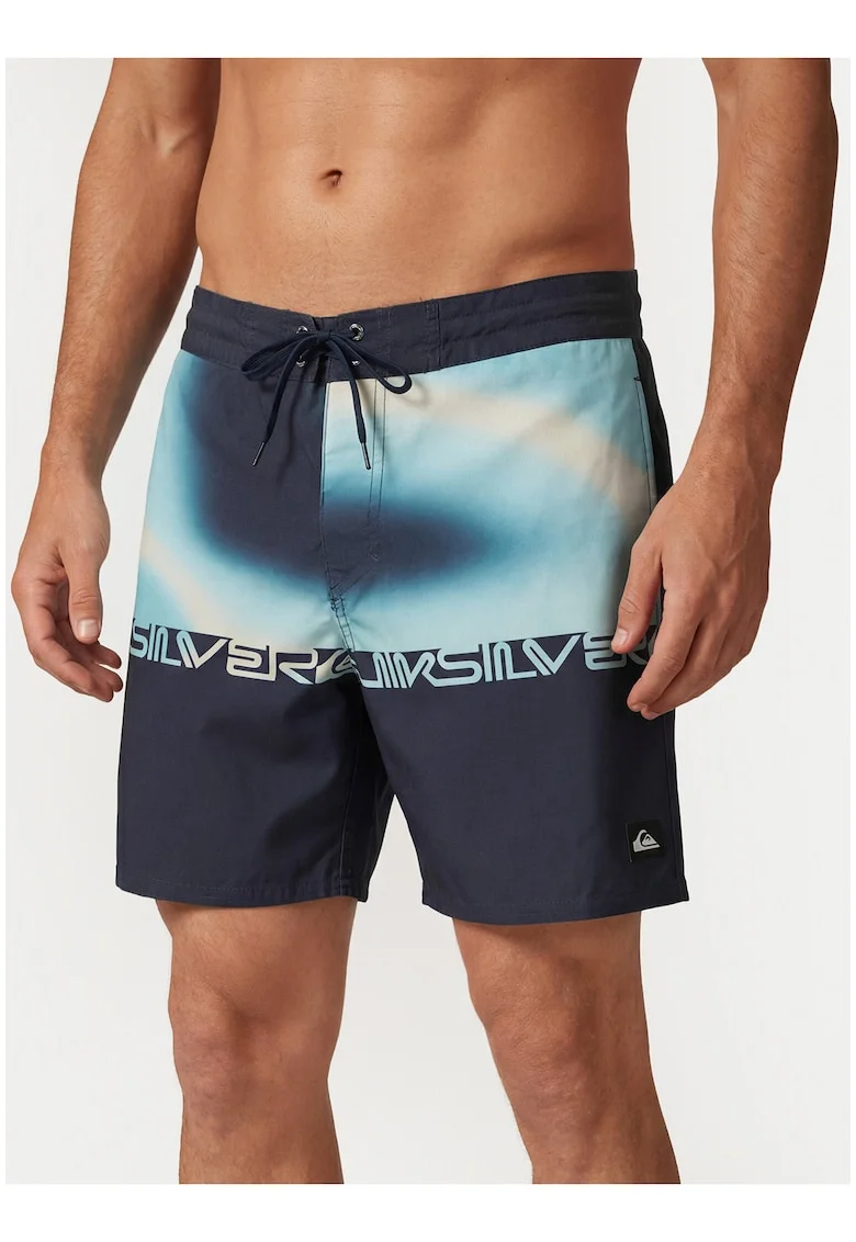 Pantaloni scurti de baie barbati,  multicolor, imprimeu, poliester reciclat