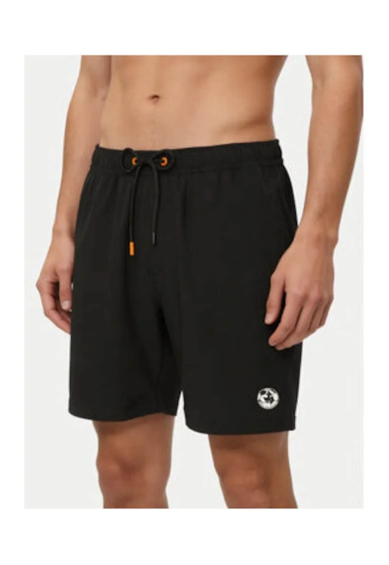 Pantaloni scurti de baie barbati,  poliester reciclat/elastan, Negru