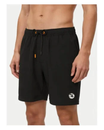 Pantaloni scurti de baie barbati,  poliester reciclat/elastan, Negru