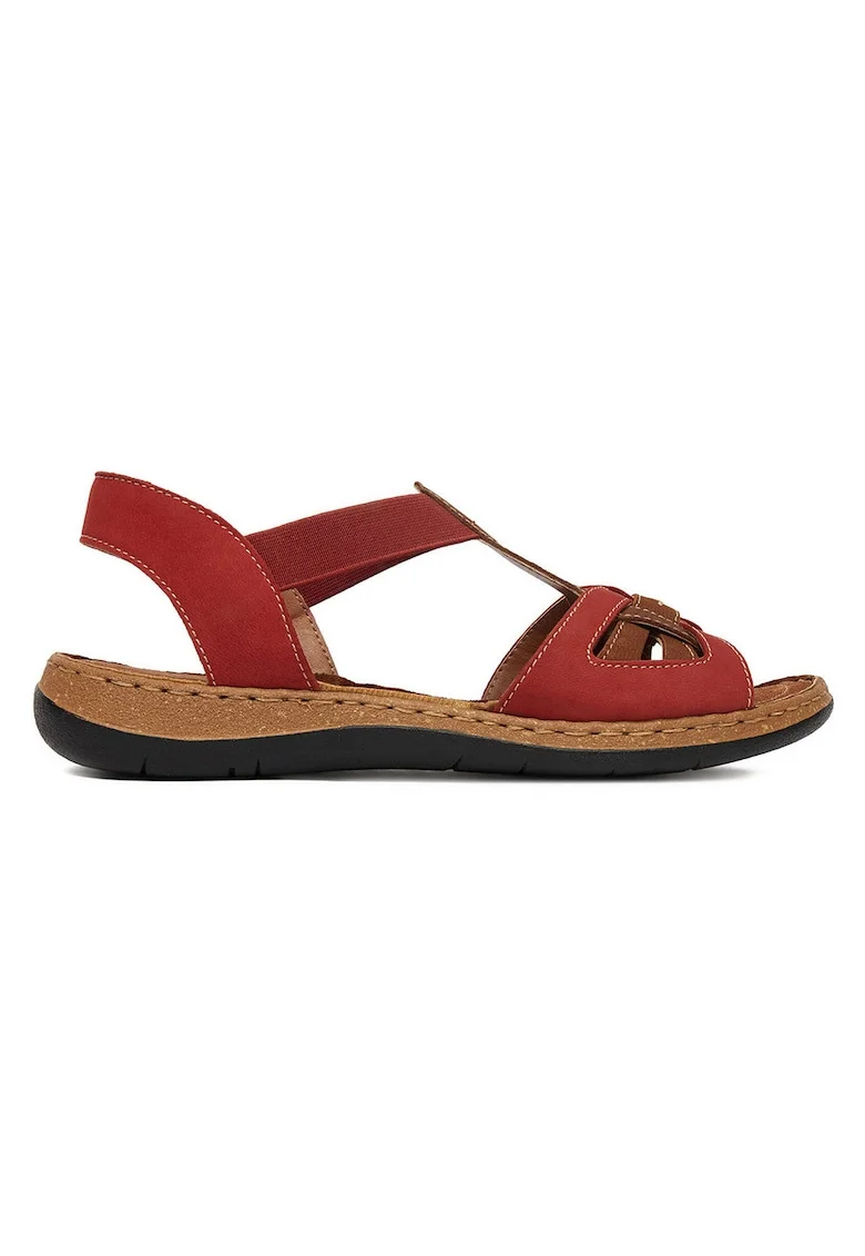 Sandale dama  rosii, piele naturala, Rosu