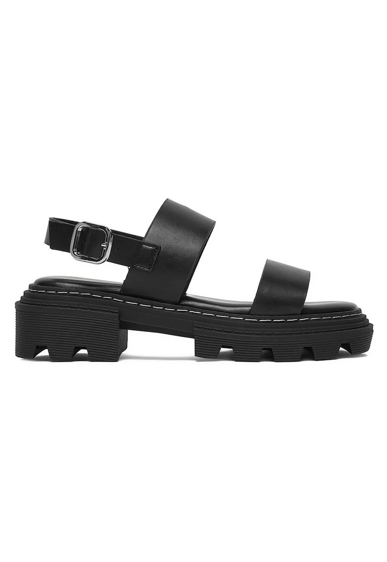Sandale dama  negru, piele ecologica, Negru