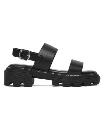 Sandale dama  negru, piele ecologica, Negru