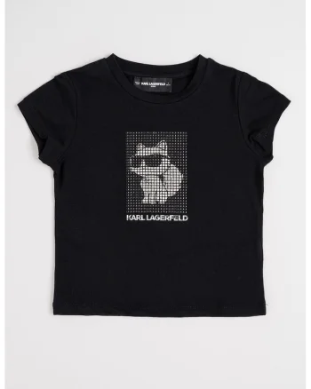 Tricou din amestec de modal cu aplicatii si logo, Negru