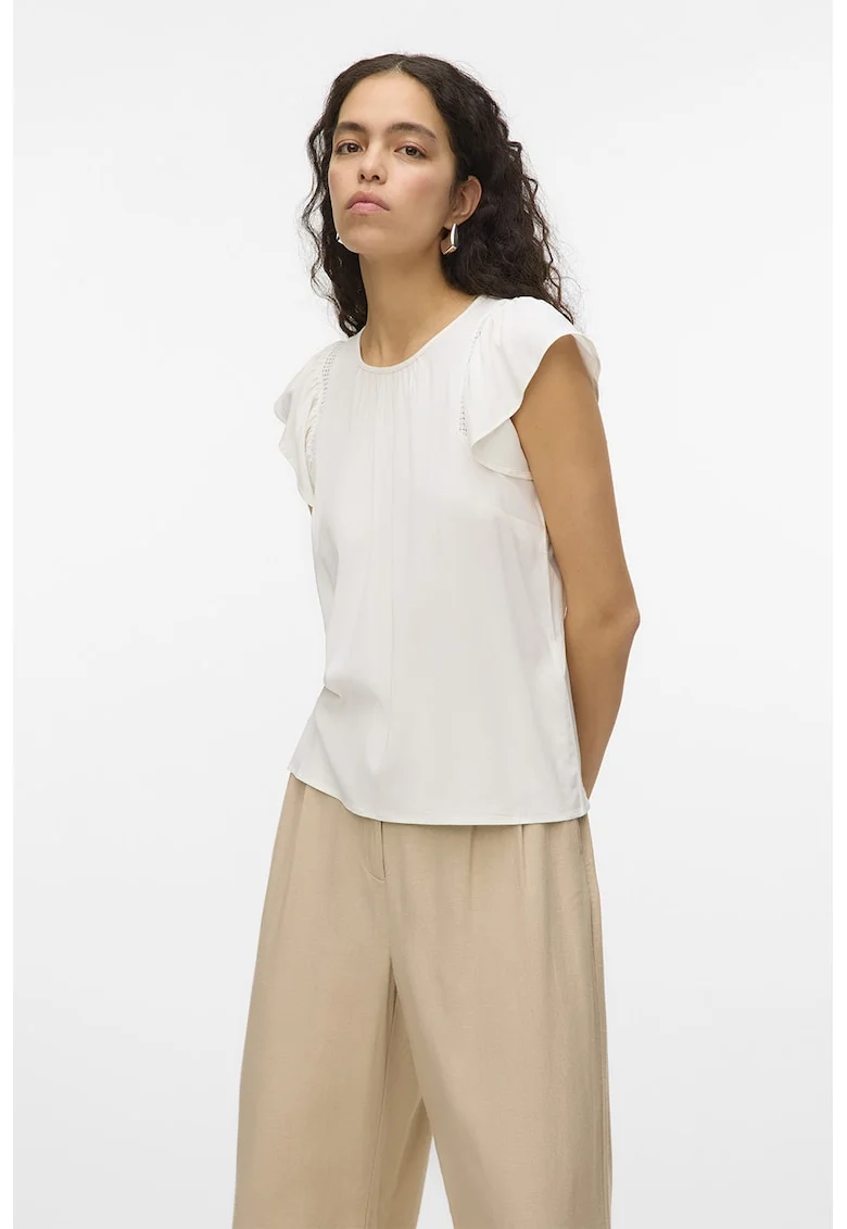 Bluza cu maneci fluture Bella, Alb