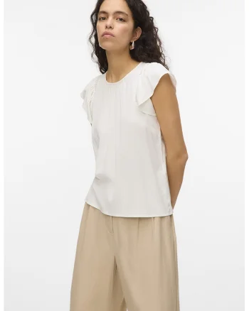 Bluza cu maneci fluture Bella, Alb