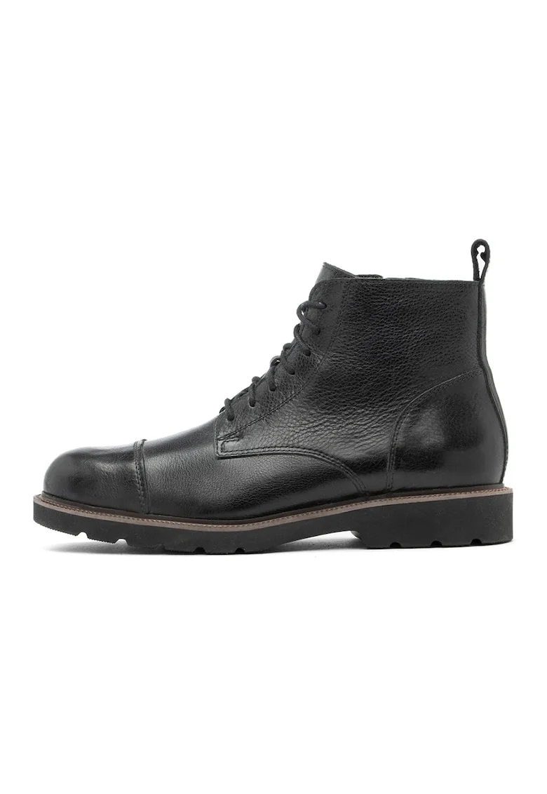 Ghete de piele cu banda pull-on, Negru