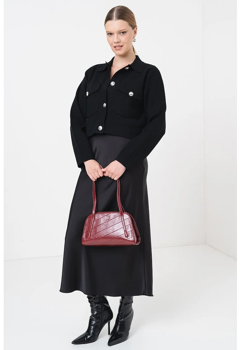 Cardigan cu buzunare Furigo, Negru